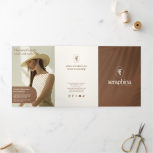 Aardse elegantie Logo Beauty, Spa Rust Brochure Drieluik Kaart