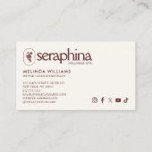 Aardse Elegantie Logo Beauty, Wellness, Spa Maroon Visitekaartje (Achterkant)