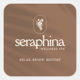 Aardse Elegantie Logo Beauty, Wellness, Spa Rust Vierkante Sticker