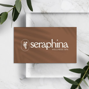 Aardse Elegantie Logo Beauty, Wellness, Spa Rust Visitekaartje