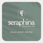 Aardse elegantie Logo Beauty, Wellness, Spa Sage Vierkante Sticker (Voorkant)