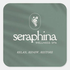 Aardse elegantie Logo Beauty, Wellness, Spa Sage Vierkante Sticker