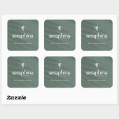 Aardse elegantie Logo Beauty, Wellness, Spa Sage Vierkante Sticker (Vel)
