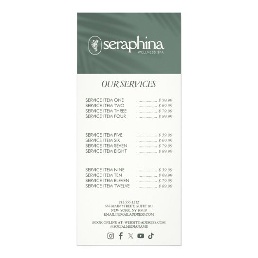 Aardse Elegantie Logo Schoonheid, Welzijn, Spa Sag Reclamekaart (Voorkant)