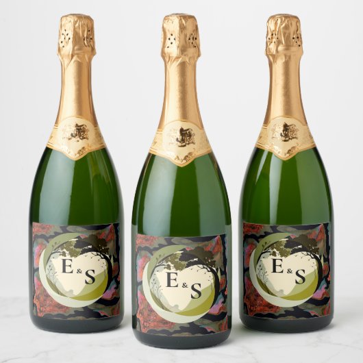 Aardse elegantie sparkling wijnetiket (Flessen)