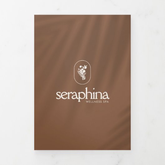 Aardse elegantielogo Schoonheid, Roestige spa-broc Drieluik Kaart (Cover)