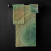 Aardse Emerald Strata | Groene en Gouden Inkt Agaa Bad Handdoek