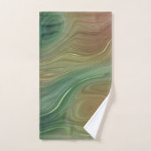 Aardse Emerald Strata | Groene en Gouden Inkt Agaa Bad Handdoek (Handdoek)