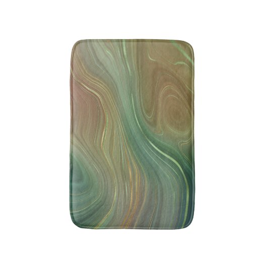 Aardse Emerald Strata | Groene en Gouden Inkt Agaa Badmat (Voorkant Verticaal)