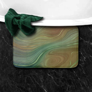 Aardse Emerald Strata   Groene en Gouden Inkt Agaa Badmat