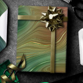 Aardse Emerald Strata | Groene en Gouden Inkt Agaa Cadeaupapier