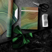 Aardse Emerald Strata | Groene en Gouden Inkt Agaa Cadeaupapier