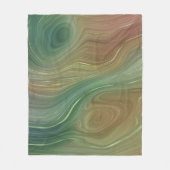 Aardse Emerald Strata | Groene en Gouden Inkt Agaa Fleece Deken (Voorkant)