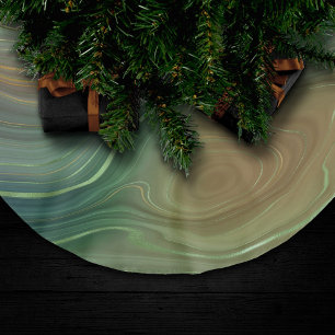Aardse Emerald Strata   Groene en Gouden Inkt Agaa Kerstboom Rok