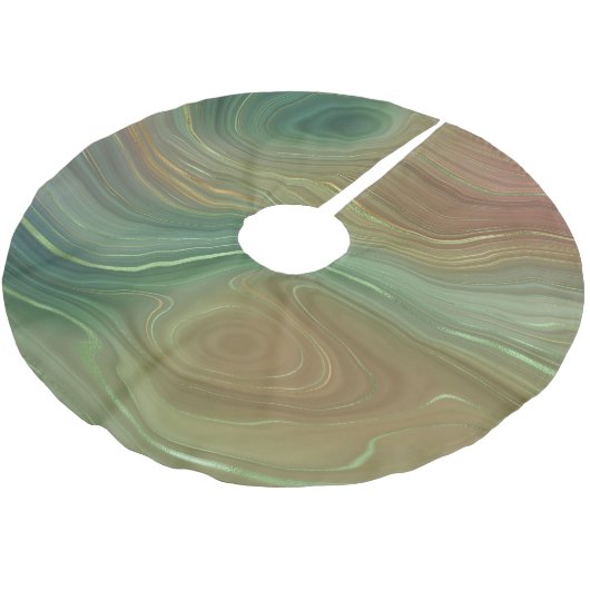 Aardse Emerald Strata | Groene en Gouden Inkt Agaa Kerstboom Rok (Gekanteld)