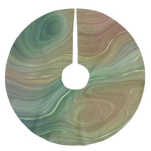 Aardse Emerald Strata | Groene en Gouden Inkt Agaa Kerstboom Rok (Voorkant)