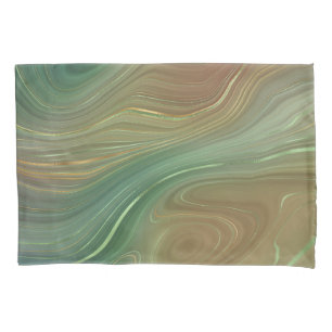Aardse Emerald Strata Groene en Gouden Inkt Agaa Kussensloop