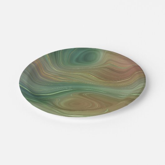 Aardse Emerald Strata | Groene en Gouden Inkt Agaa Papieren Bordje (Gekanteld)