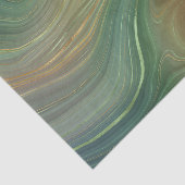 Aardse Emerald Strata | Groene en Gouden Inkt Agaa Tissuepapier (Detail)