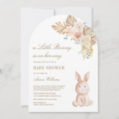 Aardse Floral Boho Bunny Rabbit Arch Baby shower Kaart (Voorkant)