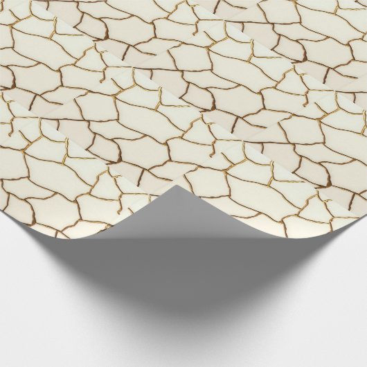 aardse gebarsten grondstructuur cadeaupapier (Hoek)