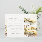 aardse gedempte Waterverf afrikaanse landschapsbru Bedankkaart (Staand voorkant)