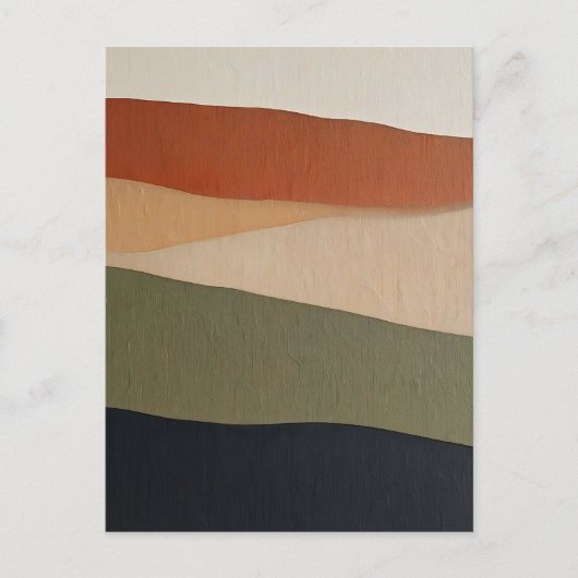 Aardse Gelaagde Landschap Abstract Briefkaart (Voorkant)
