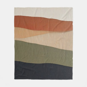 Aardse Gelaagde Landschap Abstract Fleece Deken