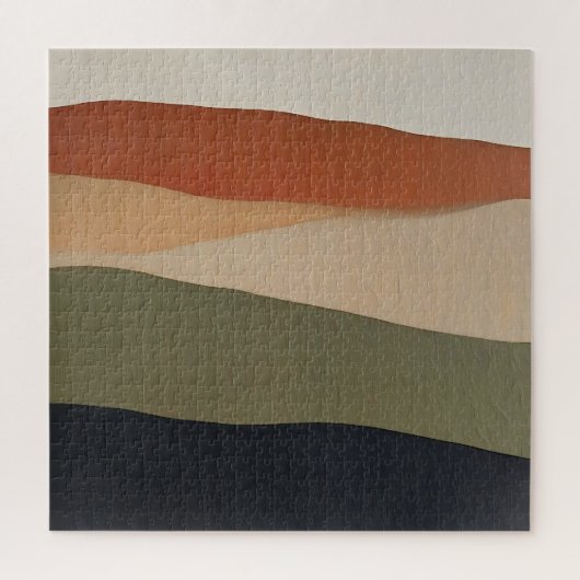 Aardse Gelaagde Landschap Abstract Legpuzzel (Verticaal)