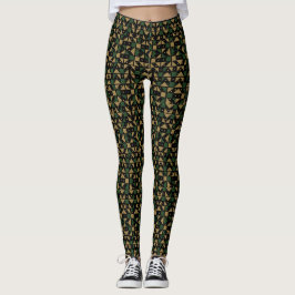 Aardse geometrische mozaïekpatroon  leggings