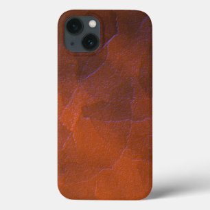 Aardse gestructureerde glazen abstracte kunst oran iPhone 13 hoesje