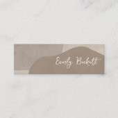 Aardse geweven Abstract modern Taupe Mini Visitekaartje (Voorkant)