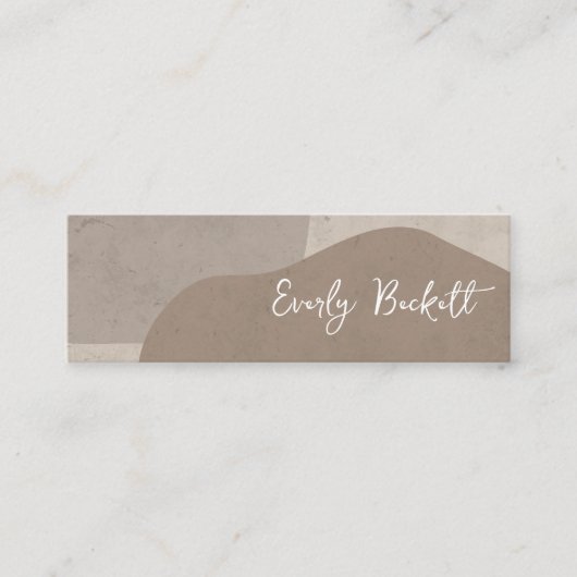 Aardse geweven Abstract modern Taupe Mini Visitekaartje (Voorkant)