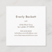 Aardse geweven Abstract modern Taupe Vierkante Visitekaartje (Achterkant)