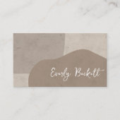 Aardse geweven Abstract modern Taupe Visitekaartje (Voorkant)