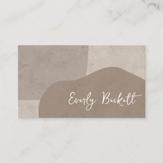 Aardse geweven Abstract modern Taupe Visitekaartje (Voorkant)