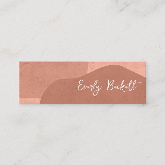 Aardse geweven Abstracte moderne terracotta Mini Visitekaartje (Voorkant)