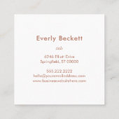 Aardse geweven Abstracte moderne terracotta Vierkante Visitekaartje (Achterkant)