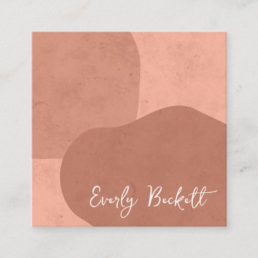 Aardse geweven Abstracte moderne terracotta Vierkante Visitekaartje (Voorkant)