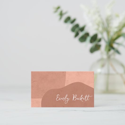 Aardse geweven Abstracte moderne terracotta Visitekaartje (Staand voorkant)