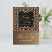 Aardse Gouden Bedankbrief Kaart (Staand voorkant)