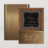 Aardse Gouden Bedankbriefje Kaart (Voorkant / Achterkant)