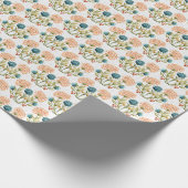 Aardse grillen: Waterverf bloemmotief. Cadeaupapier (Hoek)