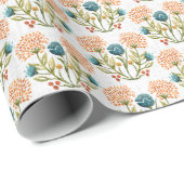 Aardse grillen: Waterverf bloemmotief. Cadeaupapier (Rol Hoek)