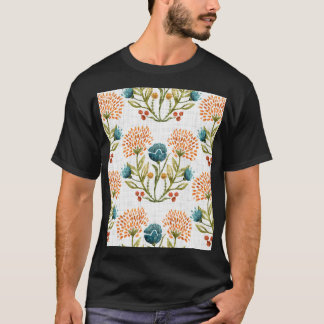 Aardse grillen: Waterverf bloemmotief. T-shirt