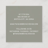 Aardse grillige wilde bloemen vierkante visitekaartje (Achterkant)