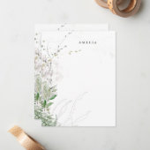 Aardse groen Waterverf gepersonaliseerde naam Notitiekaartje (Voorkant / Achterkant in situ)