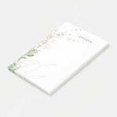 Aardse groen Waterverf gepersonaliseerde naam Post-it® Notes (Schuin)