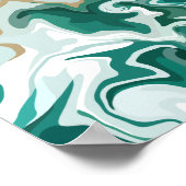 Aardse Groene Abstracte Draaikolk Poster (Hoek)
