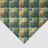 Aardse groene Art Deco waaierpatroon Tissuepapier (Detail)
